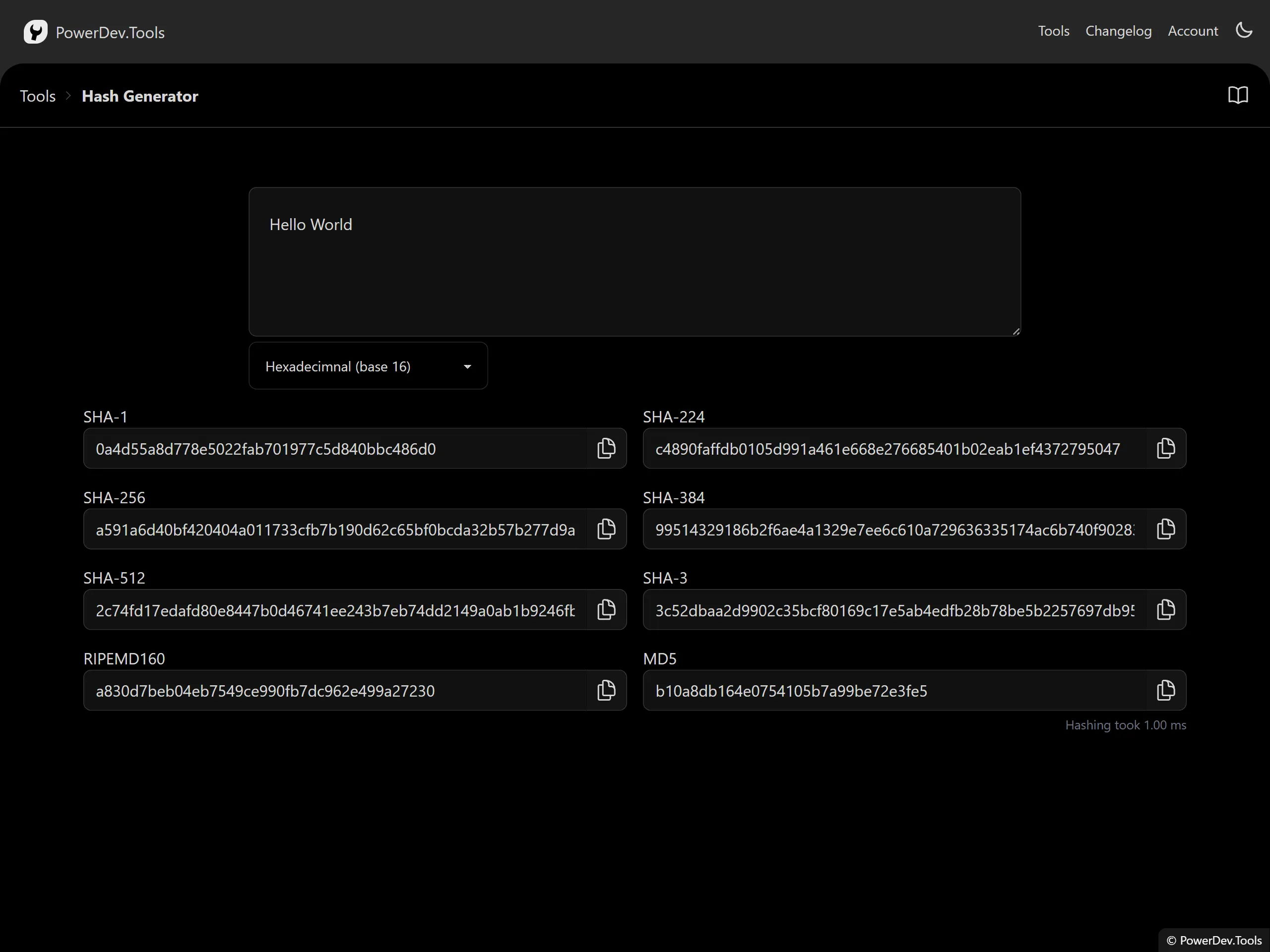 Hash Generator