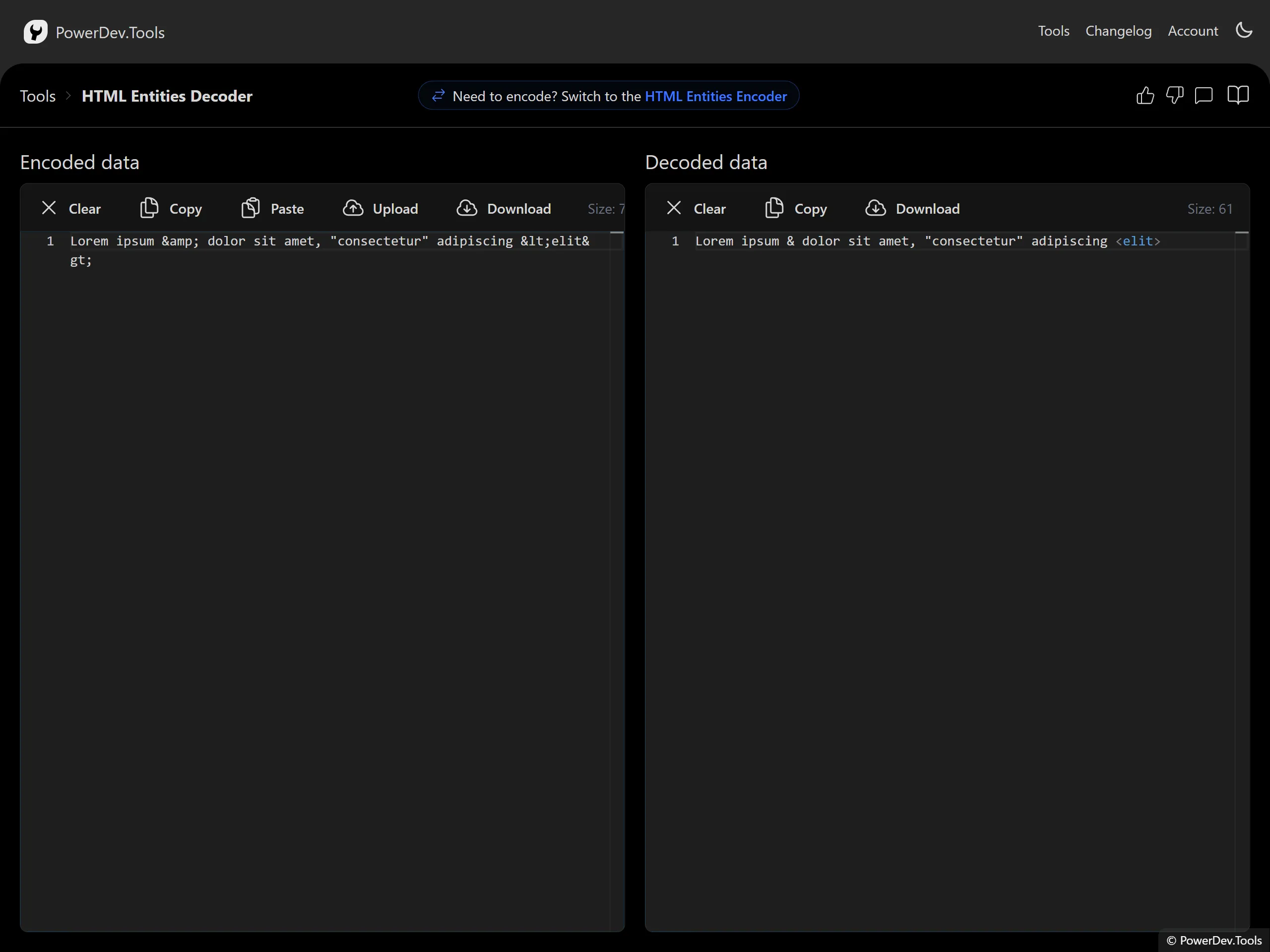HTML Entities Decoder