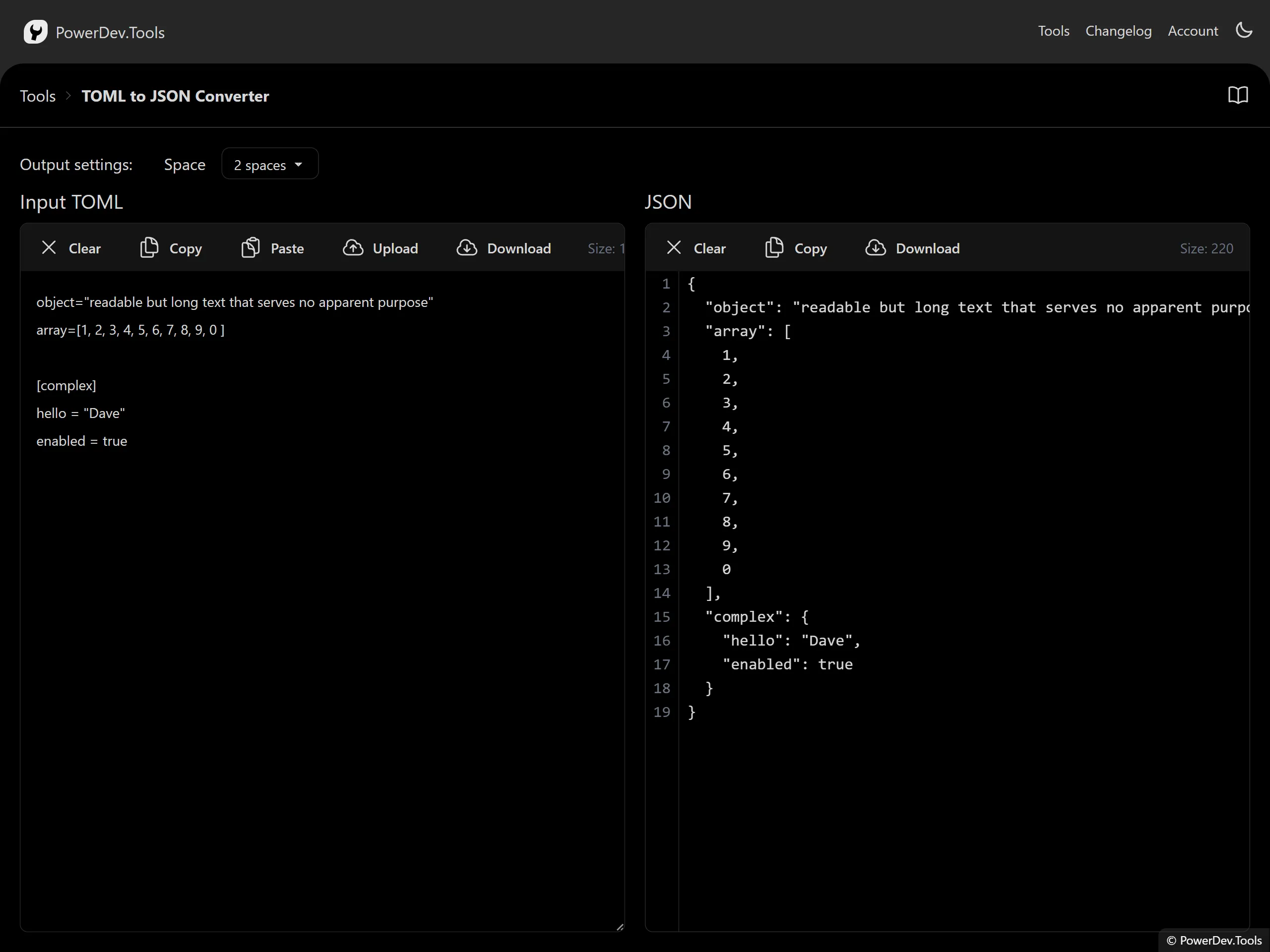 TOML to JSON Converter