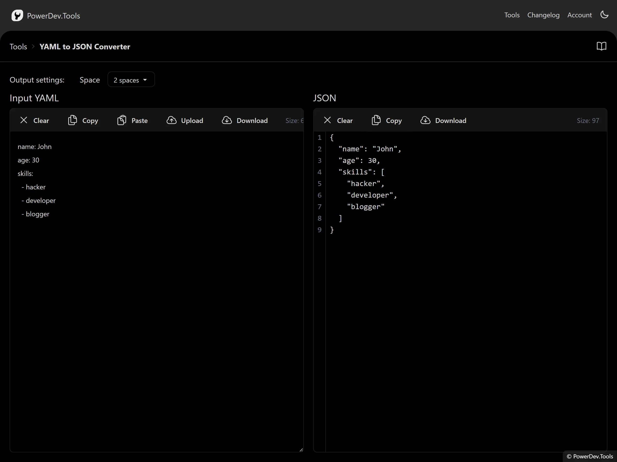 YAML to JSON Converter